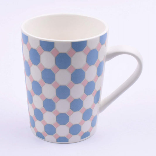 مج قهوة بطبعة مبتكرة بسيطة أبيض/أزرق/وردي