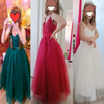 فستان الأميرات الأنيق للفتيات في سن المراهقة ملابس حفلات طويلة للأطفال فساتين سهرة Vestidos للبنات لحفلات الزفاف