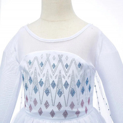 3-10  فستان إلسا أميرة الثلج لطفلتك بتصميم وتطريز مميز