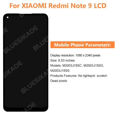 6.53 "ل شاومي Redmi نوت 9 LCD عرض تعمل باللمس محول الأرقام ل Redmi نوت 9 عرض M2003J15SC شاشة استبدال أجزاء