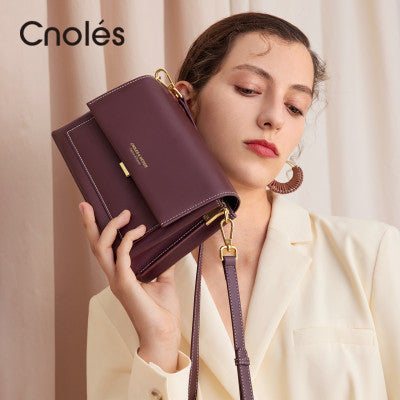 Cnoles الفاخرة مصمم حقيبة يد المرأة حقيبة صغيرة عالية الجودة حقائب جلدية Crossbody للإناث حقيبة الكتف الجديدة