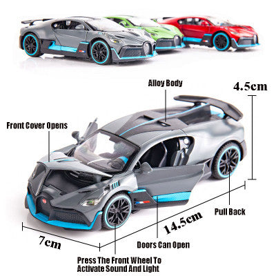 نموذج سيارة من سبيكة معدنية من Bugatti Divo ، سيارات لعبة ، موديل سيارة ، ألعاب مصغرة للأطفال ، هدية عيد الميلاد ،