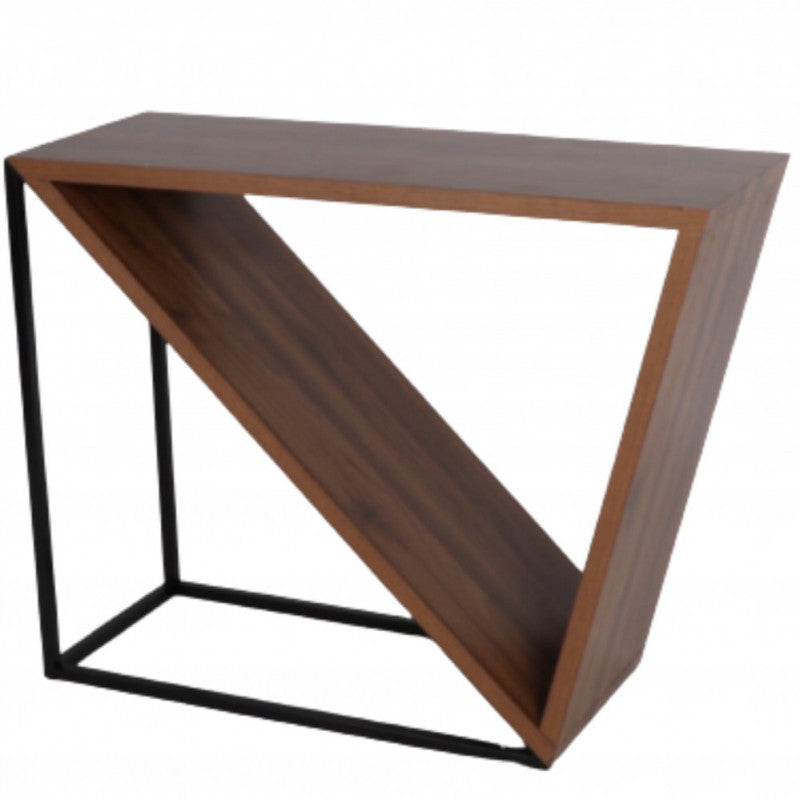 طاولة مدخل عصرية مصنوعة من الخشب والحديد