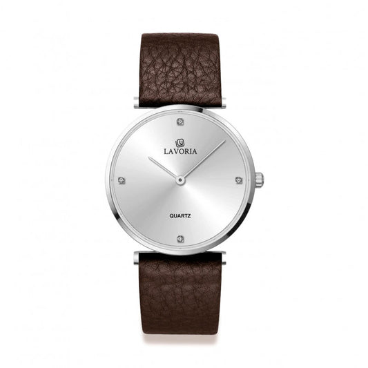 ساعة رجالية جلد بتصميم أنيق من لافوريا L20201