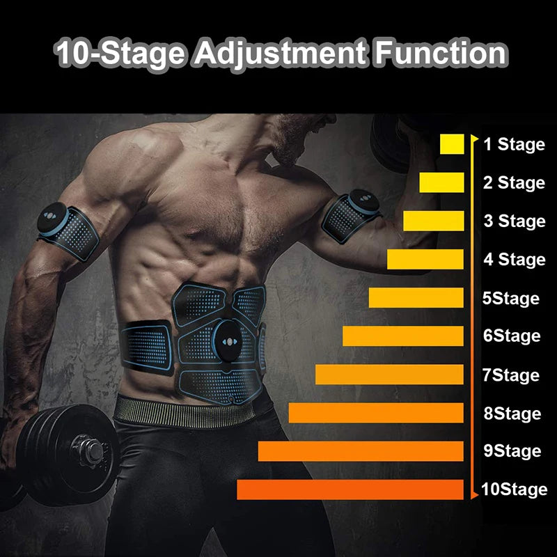 جهاز تحفيز العضلات الكهربائي لحزام البطن EMS، مدرب رياضي منزلي لحرق الدهون وتقوية العضلات