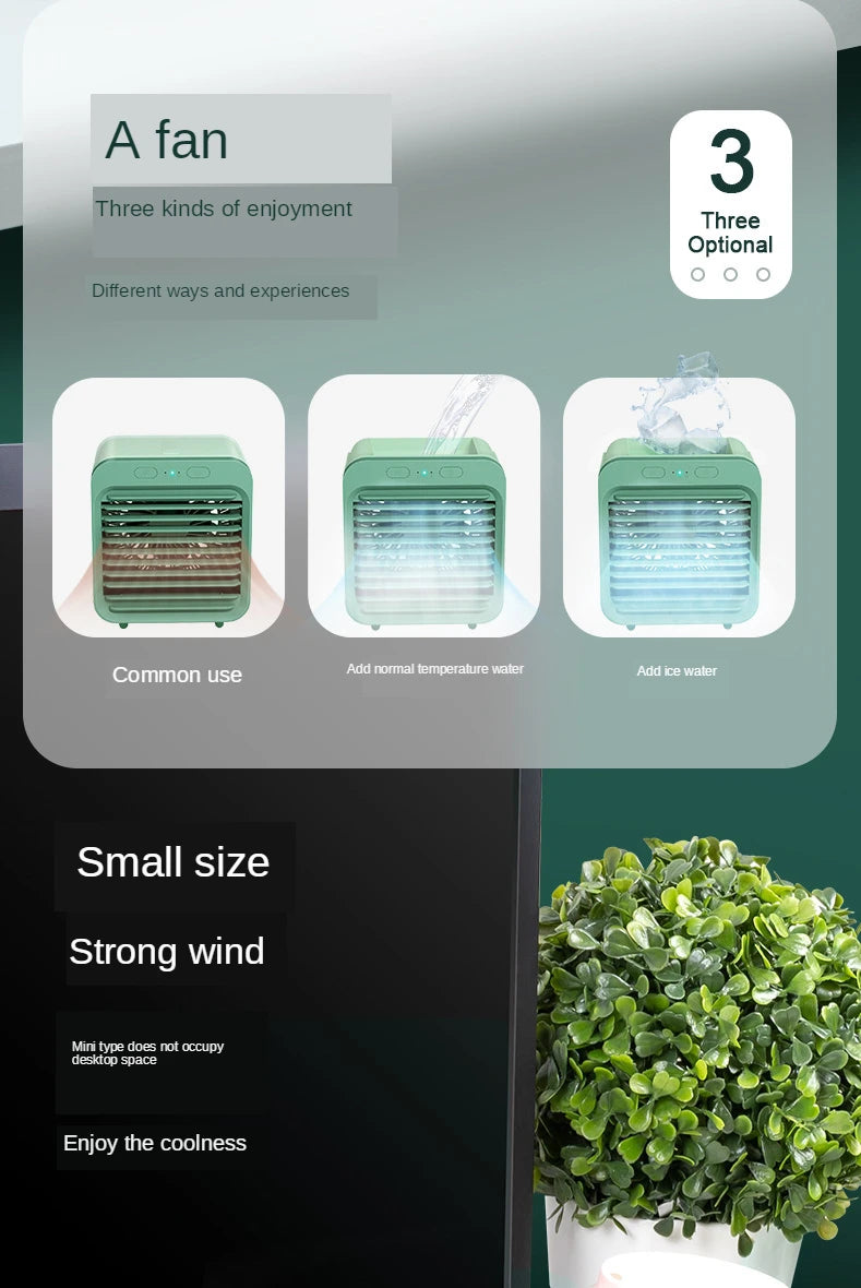 جهاز تبريد هوائي صغير USB مروحة مكتبية للطلاب والمكاتب، مروحة مكيفة من النوع المحمول