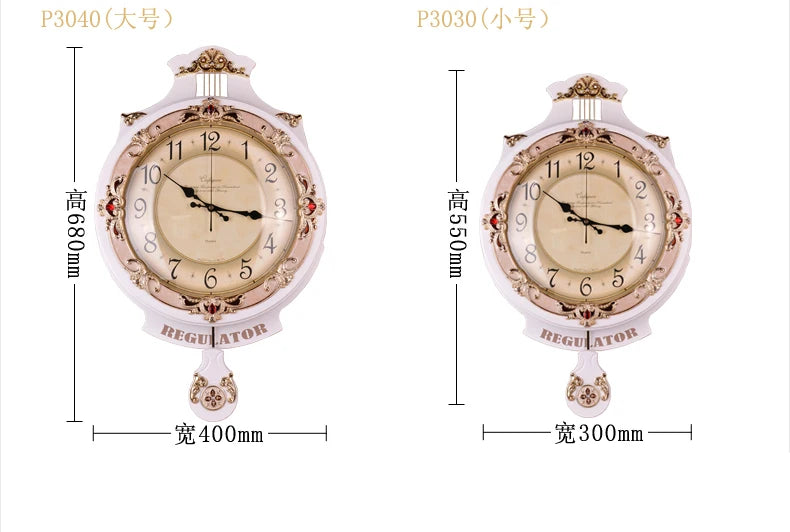 ساعة حائط خشبية كبيرة بتصميم ريترو لغرفة المعيشة - ساعة pendulum عصرية بأسلوب أوروبي للهدايا والزينة المنزلية
