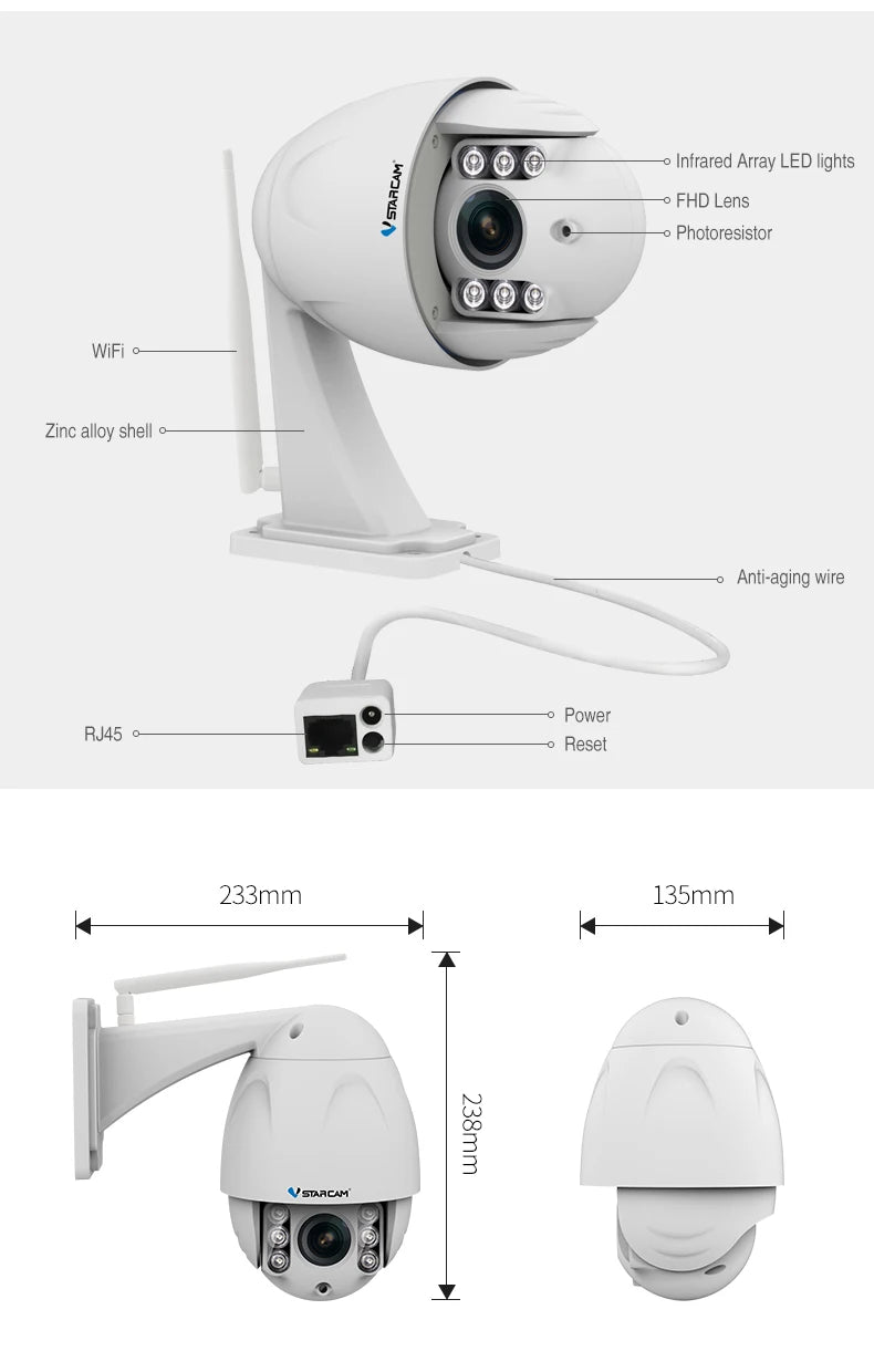 نظام أمان متطور بتقنية Wi-Fi مع كاميرات IP بدقة H.264 CMOS 2.0MP ومدى رؤية IR يصل إلى 30م