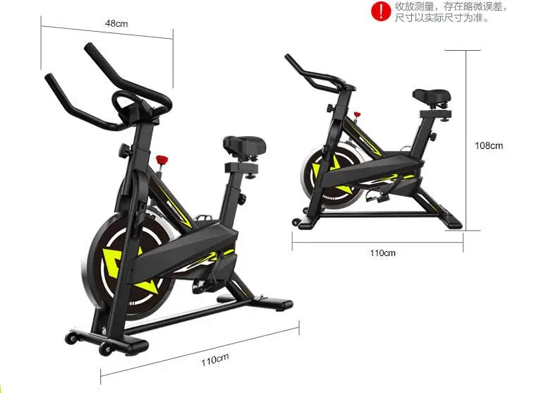 دراجة تمارين داخلية صامتة للدراجات الرياضية المنزلية والمكتبية - معدات رياضية عالية الجودة باللون الأسود