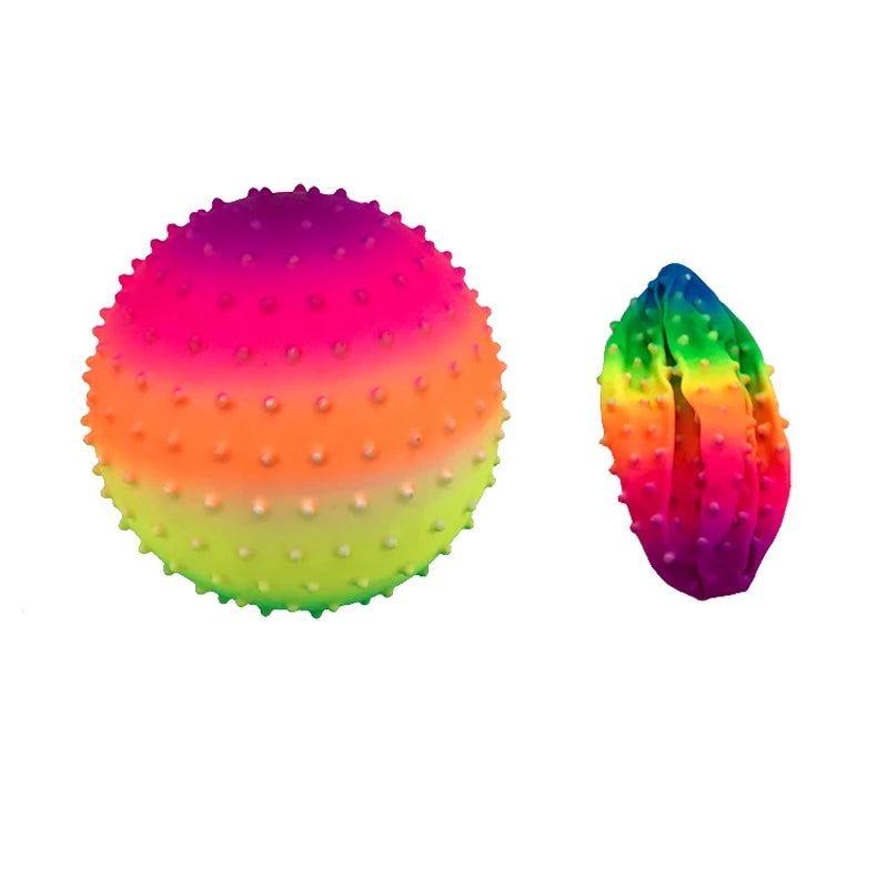 كرة مساج ملونة قابلة للنفخ للأطفال، كرة مطاطية بطول 6 إنش، مثالية للاسترخاء للقدمين واليدين، لعبة ممتعة للتفاعل بين الأبوين والأطفال