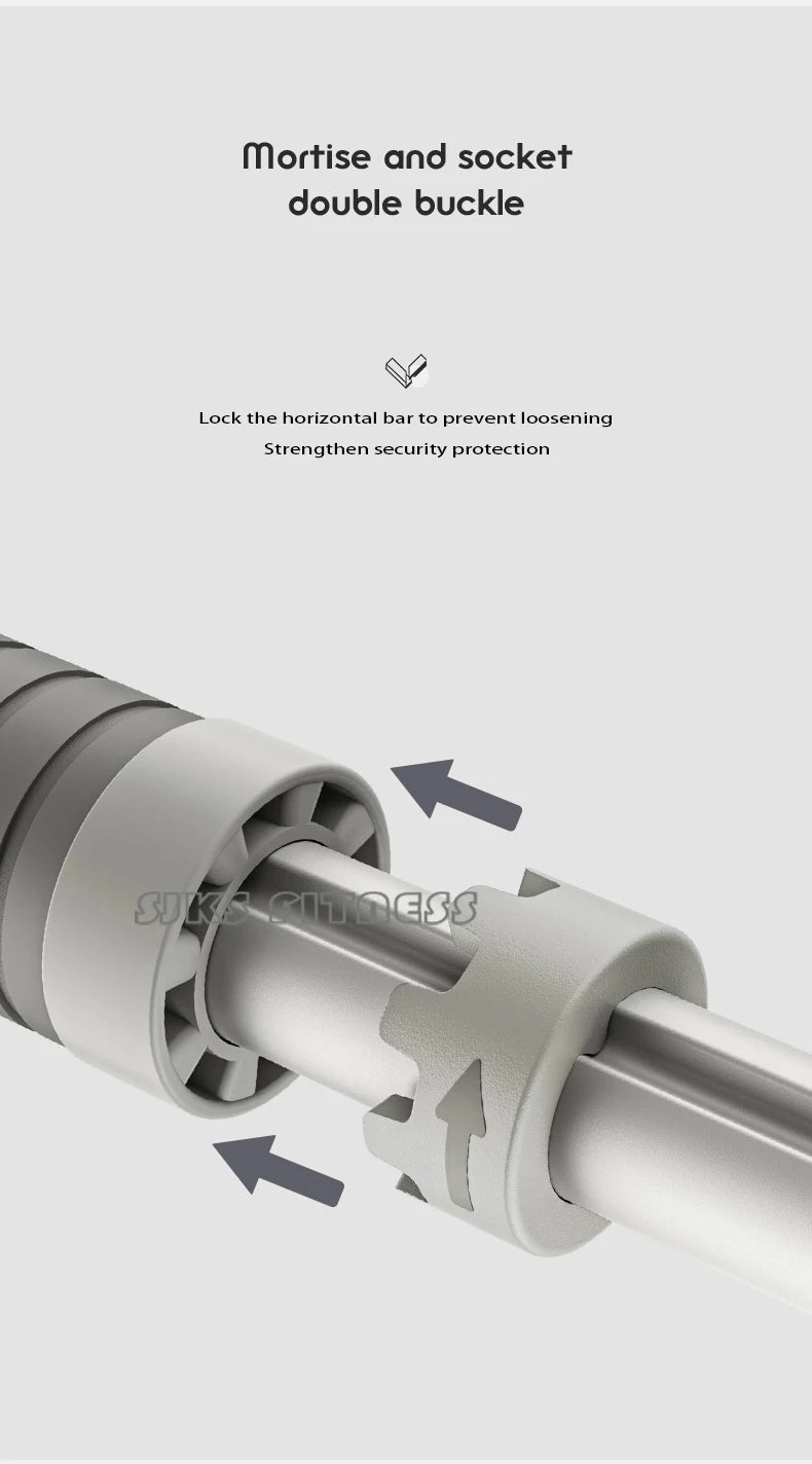 عصا أفقية محدثة غير قابلة للانزلاق، قضيب سحب داخلي منزلي، معدات صالة رياضية بدون حفر