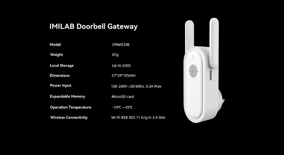 جرس باب IMILAB بدقة 2.5K مع تنبيه فوري وكشف بشري مدمج ومكالمة ثنائية الاتجاه وتصميم مضاد للسرقة بتقنية IP66 وتطبيق ذكي للمنزل