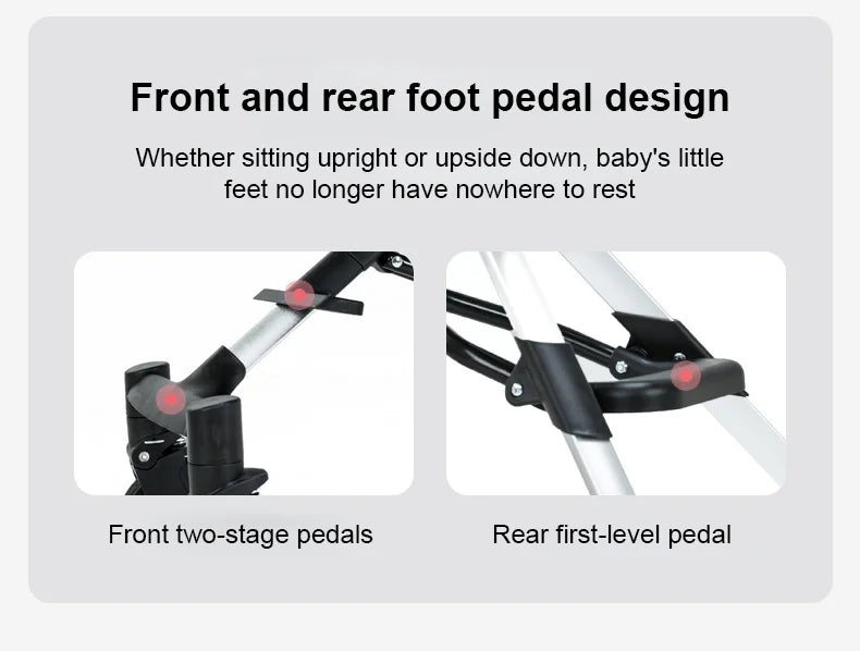 عربة أطفال قابلة للطي مع نظام سفر، إطار مصنوع من الألمنيوم، خفيفة الوزن، مثالية للبنات والأولاد