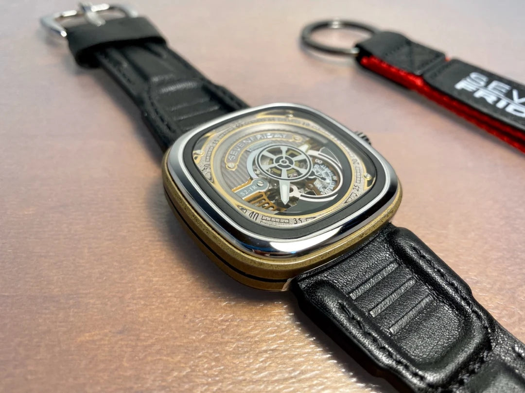 ساعة ميكانيكية رجالية مقاومة للماء من SEVENFRIDAY، بقرص كبير مربع، ذات حركة أوتوماتيكية، سلسلة S، تدعم NFC، بأسلوب نبيل، S2/01