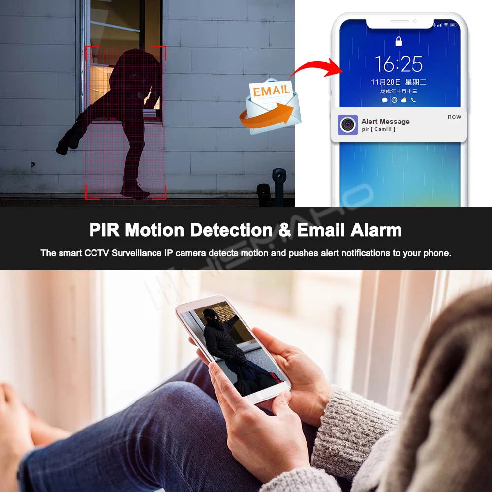 كاميرا مراقبة واي فاي 5G خارجية بدقة 5 ميجابكسل مع حماية أمنية ونظام CCTV فيديو بدقة 1080P وزوم بصري 30x مع تتبع تلقائي عبر تطبيق كامهي