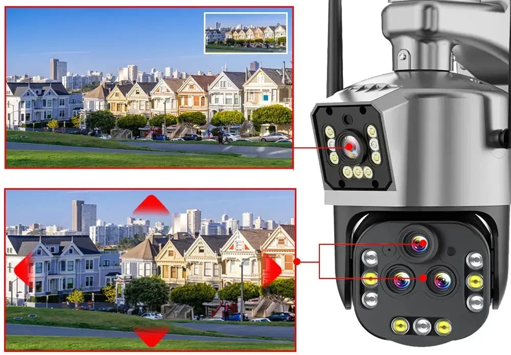 كاميرا مراقبة 8K واي فاي PTZ IP بدقة 16MP مع 20X Zoom تتبع ذكي للفيديو - كاميرا CCTV IPC360 منزلية