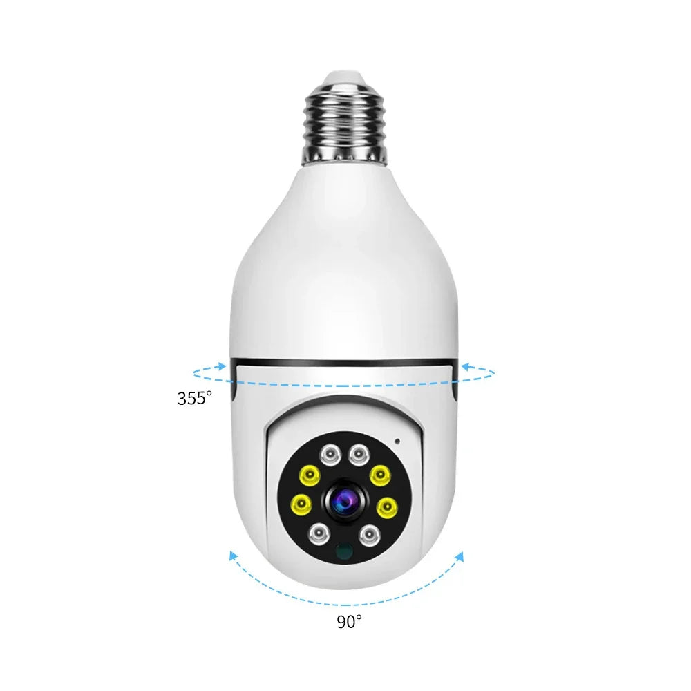 كاميرا مصباح واي فاي E27 تويا بدقة 1080P مع رؤية ليلية كاملة وتعقب تلقائي للبشر لمراقبة أمن المنزل