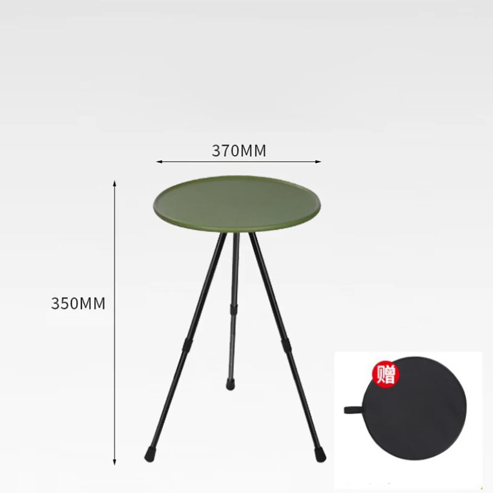 طاولة تخييم قابلة للطي صغيرة مع ثلاثة أقدام قابلة للرفع - مناسبة للشاي والقهوة والنزهات والشواء في الهواء الطلق