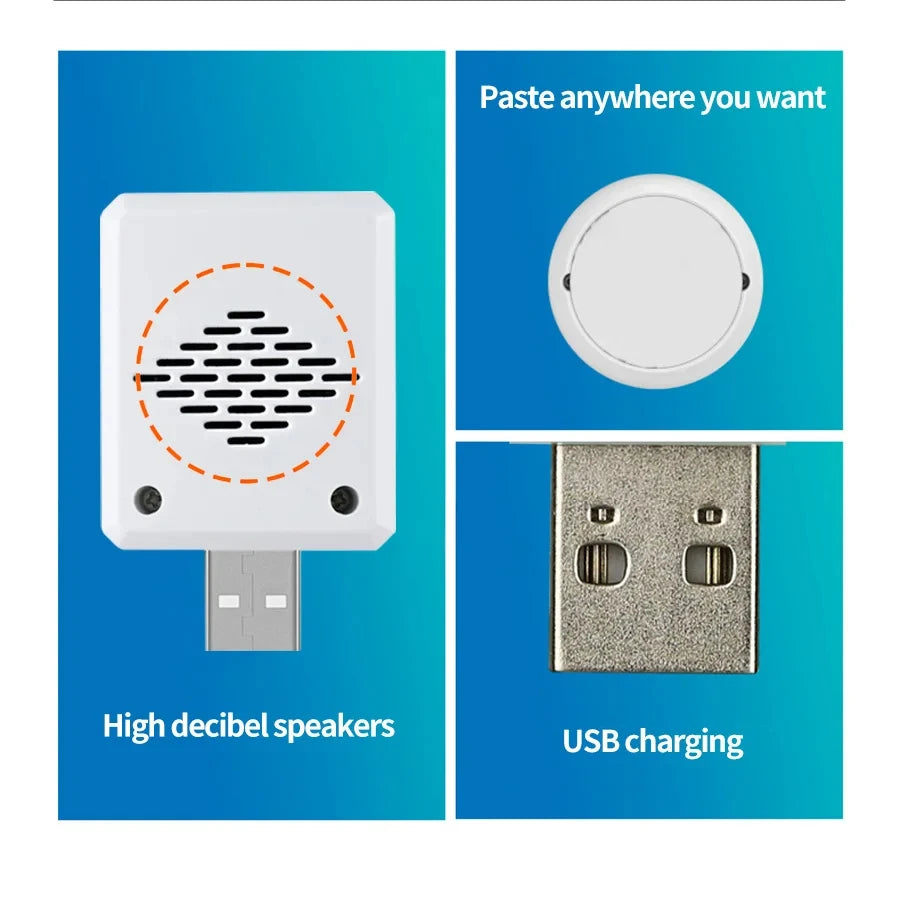 جرس باب ذكي لاسلكي مقاوم للماء مع شاحن USB - مسافة لاسلكية تصل إلى 150 متر مع مجموعة جرس الباب الذكي