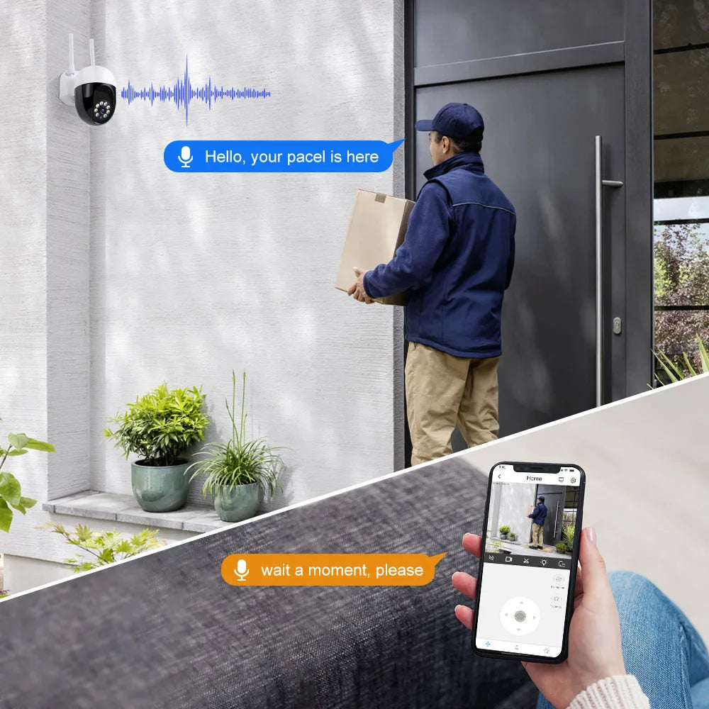 كاميرا مراقبة خارجية واي فاي 5MP 5G مع رؤية ليلية ملونة ومراقبة ذكية ومقاومة للماء