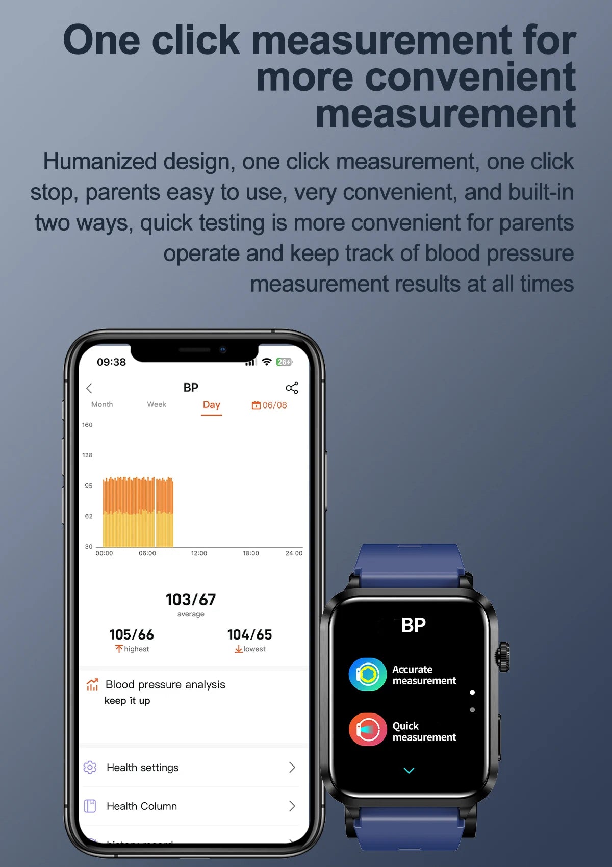 ساعة ذكية صحية 2024 مع مضخة هواء وكشف دقيق لضغط الدم ECG+PPG لمراقبة معدل ضربات القلب ومستويات السكر في الدم للرجال والنساء