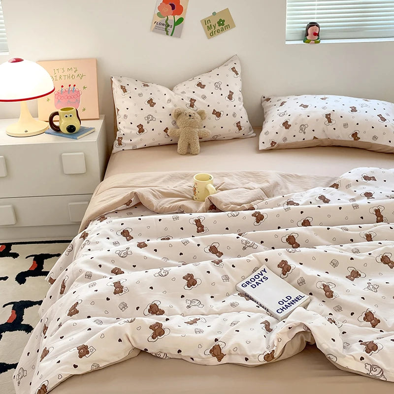 لحاف صيفي بنمط زهور 150x200 لحاف مريح بحجم كوين غطاء سرير لحاف مبطن لحاف منزلي (No Pillowcase)