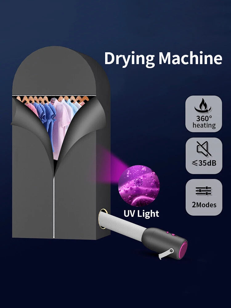 مجفف ملابس وأحذية كهربائي محمول 500 واط، تصميم قابل للطي للسفر، للجامعات والفنادق، يعمل على 110 فولت و220 فولت