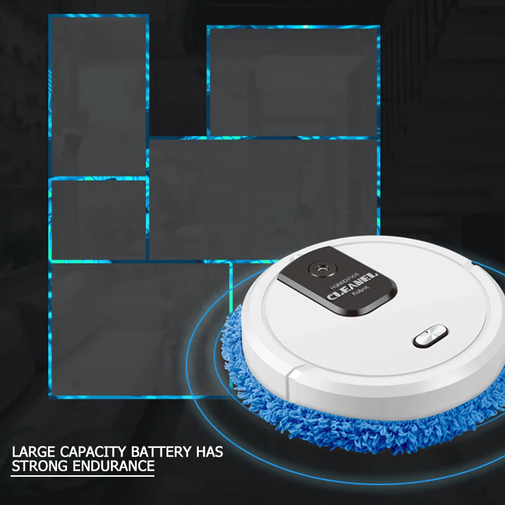 روبوت تنظيف ذكي أوتوماتيكي مع ممسحة دوارة منزلية قابلة لإعادة الشحن عبر USB لتنظيف الأرضيات