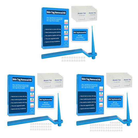مجموعة إزالة الشامات والثآليل بدون ألم مع حلقات مطاطية وأدوات العناية بالبشرة