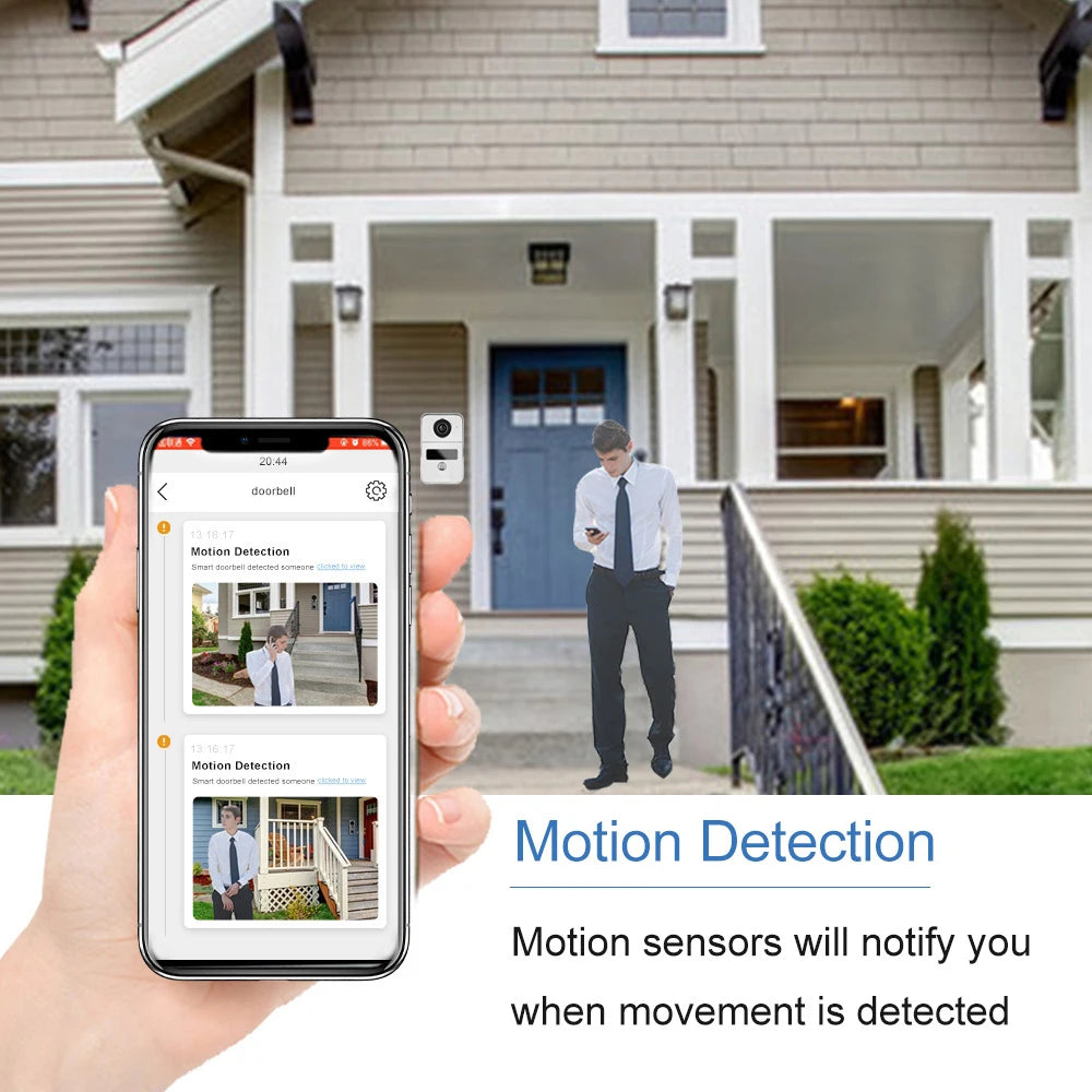 جرس باب فيديو عالي الدقة 1080P لاسلكي واي فاي 2.4G مع تطبيق تويا، نظام اتصال داخلي للفيلات، وحدة قفل أبواب عن بُعد، اتصال 12V POE