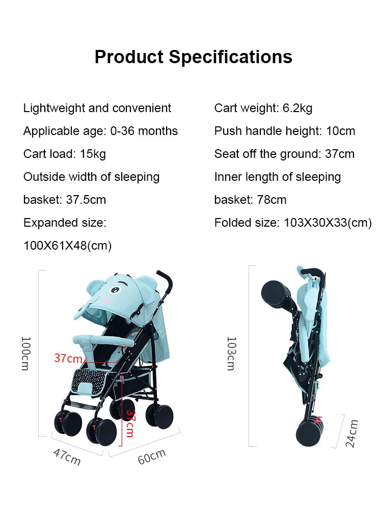 عربات أطفال قابلة للطي خفيفة الوزن وسهلة الاستخدام - نظام سفر متكامل للعربات
