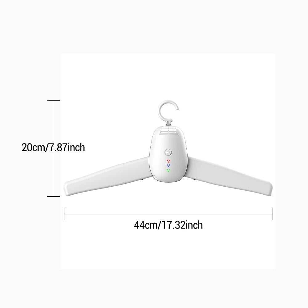 رف تجفيف الملابس الكهربائي القابل للطي مع تعقيم بالأشعة فوق البنفسجية - مناسب للسفر والمنزل والعمل