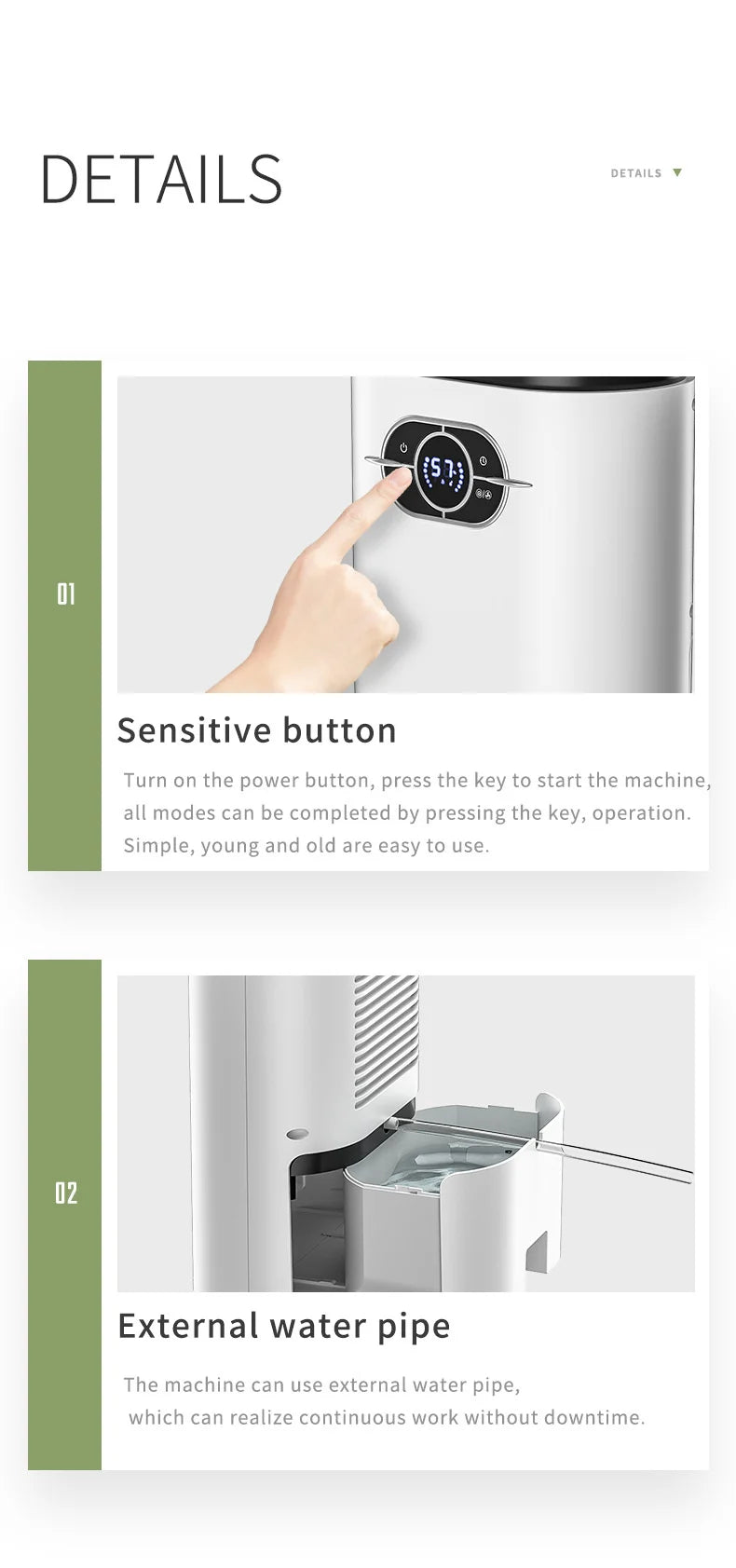 مجفف هواء كهربائي سعة 1.2 لتر مع إزالة الرطوبة وتنقية الهواء Quiet Home Air Dryer