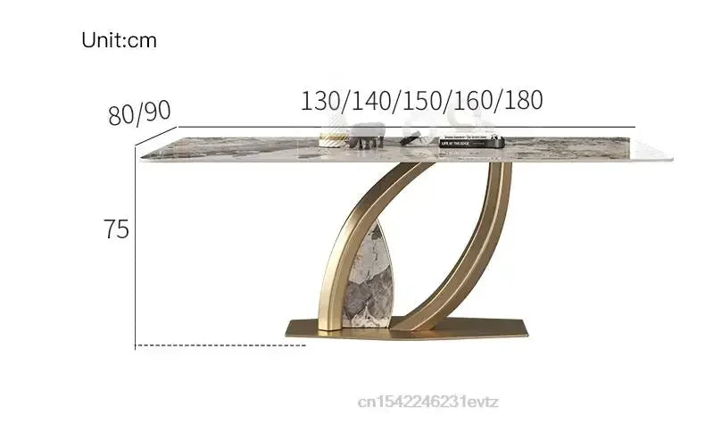 طاولة طعام مستطيلة من الرخام مع جزيرة مطبخ، مجموعة مصممة مخصصة من 4 كراسي، تصميم فاخر للأثاث المنزلي في فيلا عصرية عالية الجودة