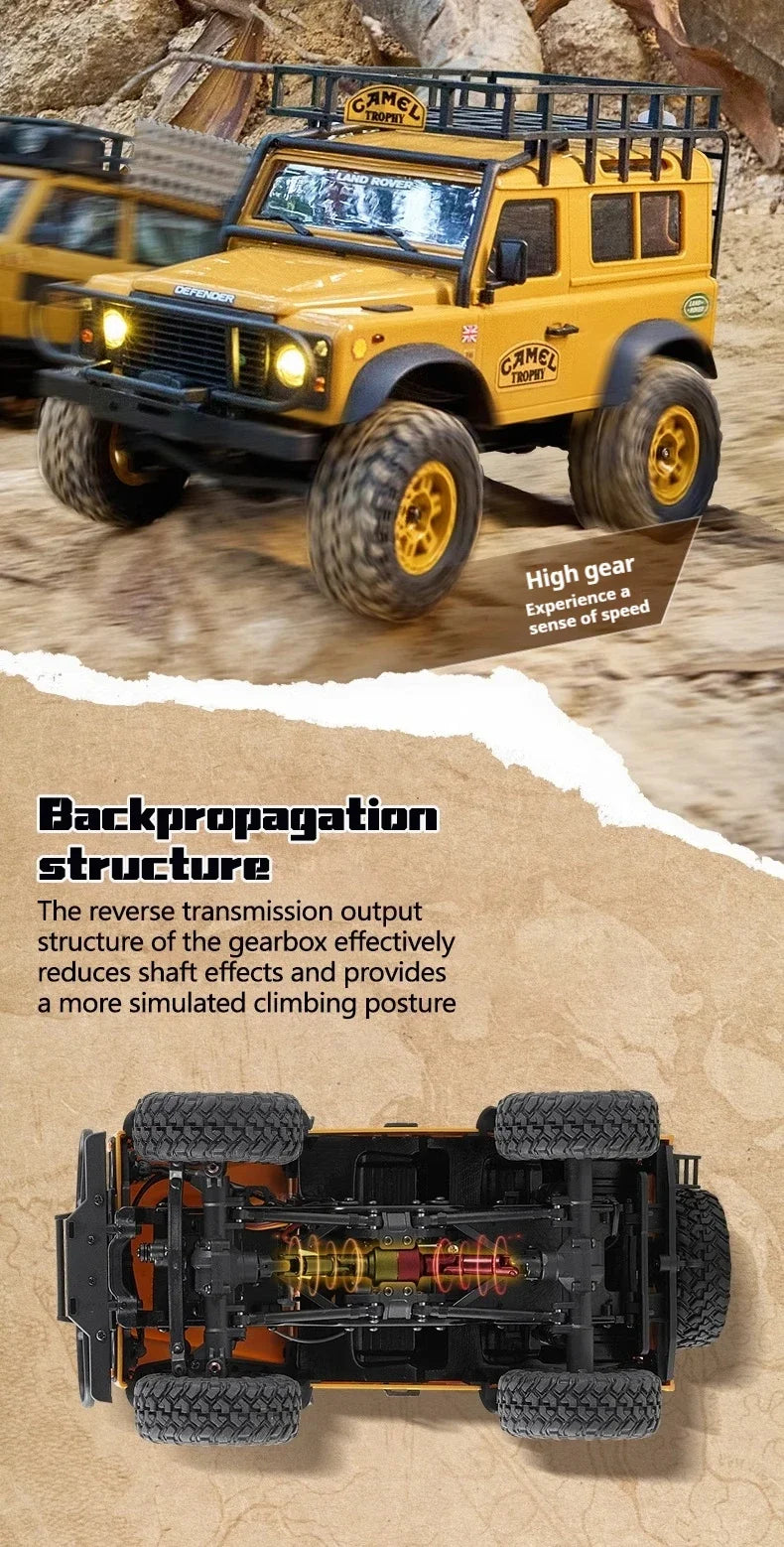 سيارة عن بعد FMS ميني 1/24 FCX24M لاند روفر سيريس 4x4 للطرق الوعرة - لعبة مخصصة للأطفال والأولاد