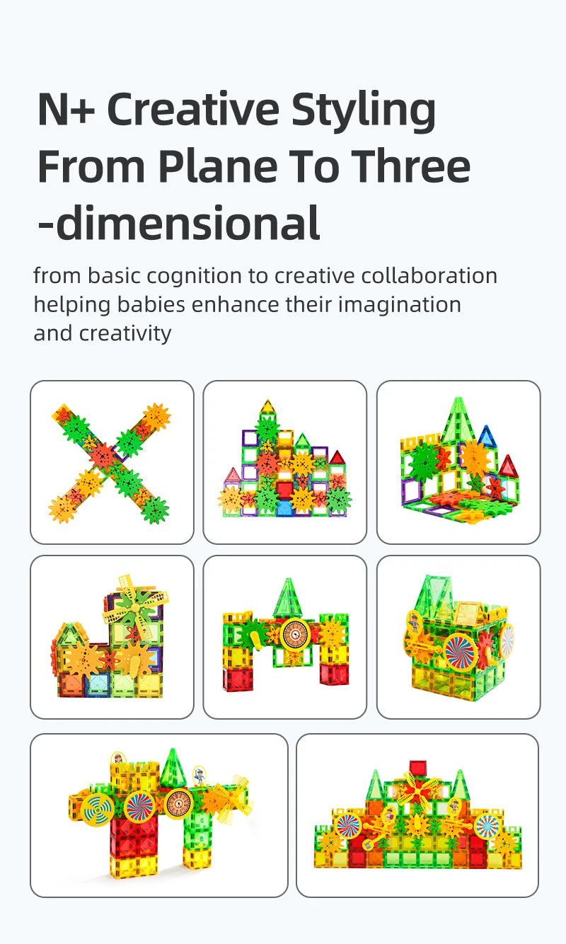 مجموعة ألعاب البناء المغناطيسية للأطفال: ألعاب تعليمية وهندسية لتطوير المهارات الإبداعية والتعلم من خلال اللعب