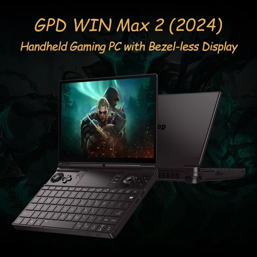 جهاز الكمبيوتر المحمول GPD WIN Max 2 2024 بمعالج AMD Ryzen 7 8840U وذاكرة 32 جيجابايت وقرص صلب SSD بسعة 2 تيرابايت