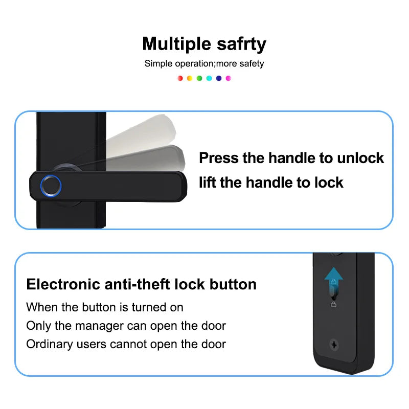 قفل باب ذكي من تويا Zigbee مع بصمة إصبع - قفل رقمي متطور للفنادق والشقق المفروشة مع فتح عن بُعد عبر التطبيق