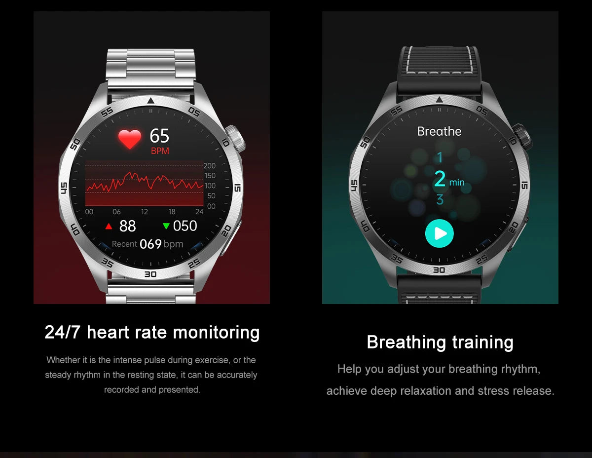 ساعة ذكية طبية ثلاثية جديدة للرجال لمراقبة سكر الدم والدهون وضغط الدم وحمض البوليك ECG+PPG مع تتبع الصحة وشاشة AMOLED عالية الدقة