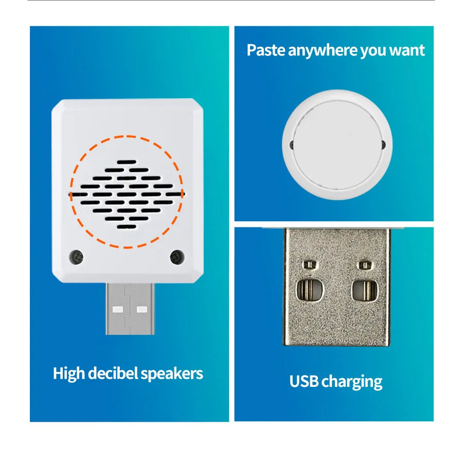 جرس باب لاسلكي DC 5V RF433 MHz مع تحكم عن بعد، 30 نغمة متاحة، تعديل حجم الصوت، مثالي للاستخدام في المنزل أو في الهواء الطلق، جرس USB لرعاية السرير واستدعاء المساعدة