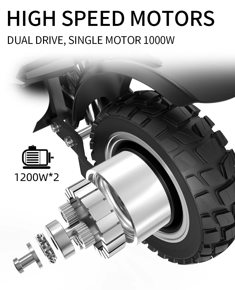 سكوتر كهربائي مزدوج المحرك 48V 2400W مع بطارية 21Ah ونطاق طويل 70 كم - شحن مجاني من مستودع الولايات المتحدة