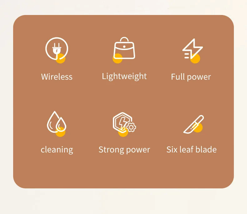 خلاط كهربائي محمول مع 6 شفرات وعصارة فواكه متعددة الوظائف مع USB - كوب عصير وحليب شيك