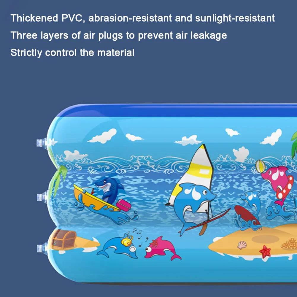 حمام سباحة قابل للنفخ للأطفال بتصميم كرتوني - بركة سباحة صيفية مخصصة للأطفال مع جدران سميكة