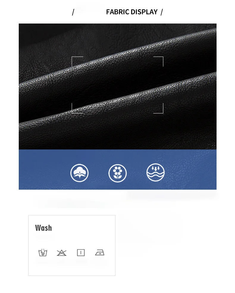 جاكيت جلد للرجال بتصميم عصري مصنوع من مواد عالية الجودة