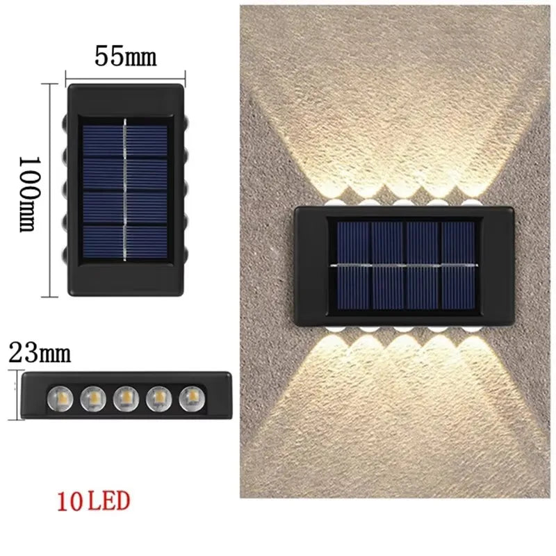 مصباح حائط خارجي شمسي 12 LED مقاوم للماء لمسة ديكورية في الحديقة