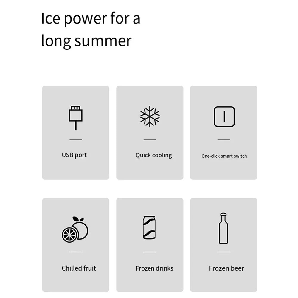 كوب تبريد كهربائي محمول سريع التبريد بتقنية USB للأطعمة والمشروبات - الثلاجة الصغيرة للسيارة والمنزل