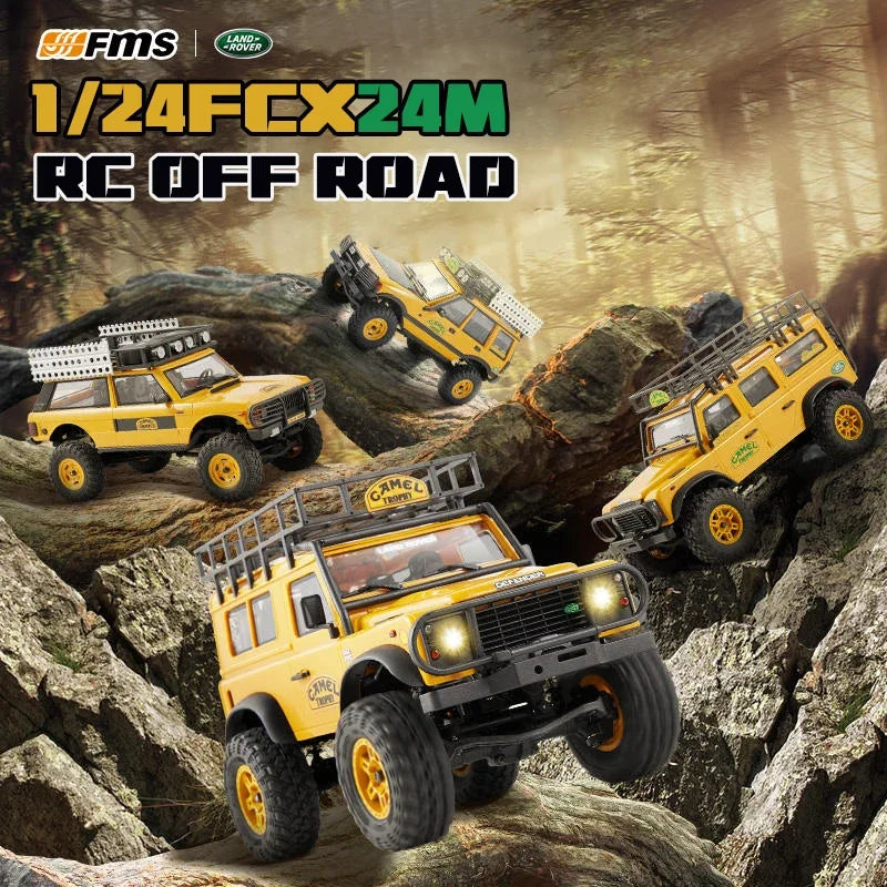 سيارة عن بعد FMS ميني 1/24 FCX24M لاند روفر سيريس 4x4 للطرق الوعرة - لعبة مخصصة للأطفال والأولاد