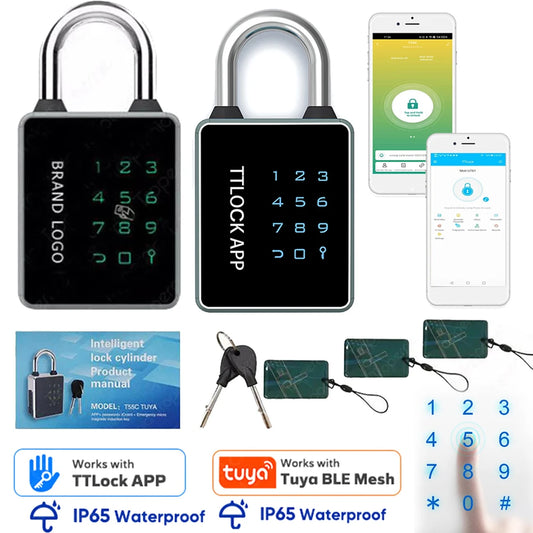 قفل ذكي ببصمة الأصابع تطبيق Tuya TTLOCK مقاوم للماء قفل بيومتري بدون مفتاح لأمان المنزل والأمتعة مصنوعة من سبائك الألومنيوم