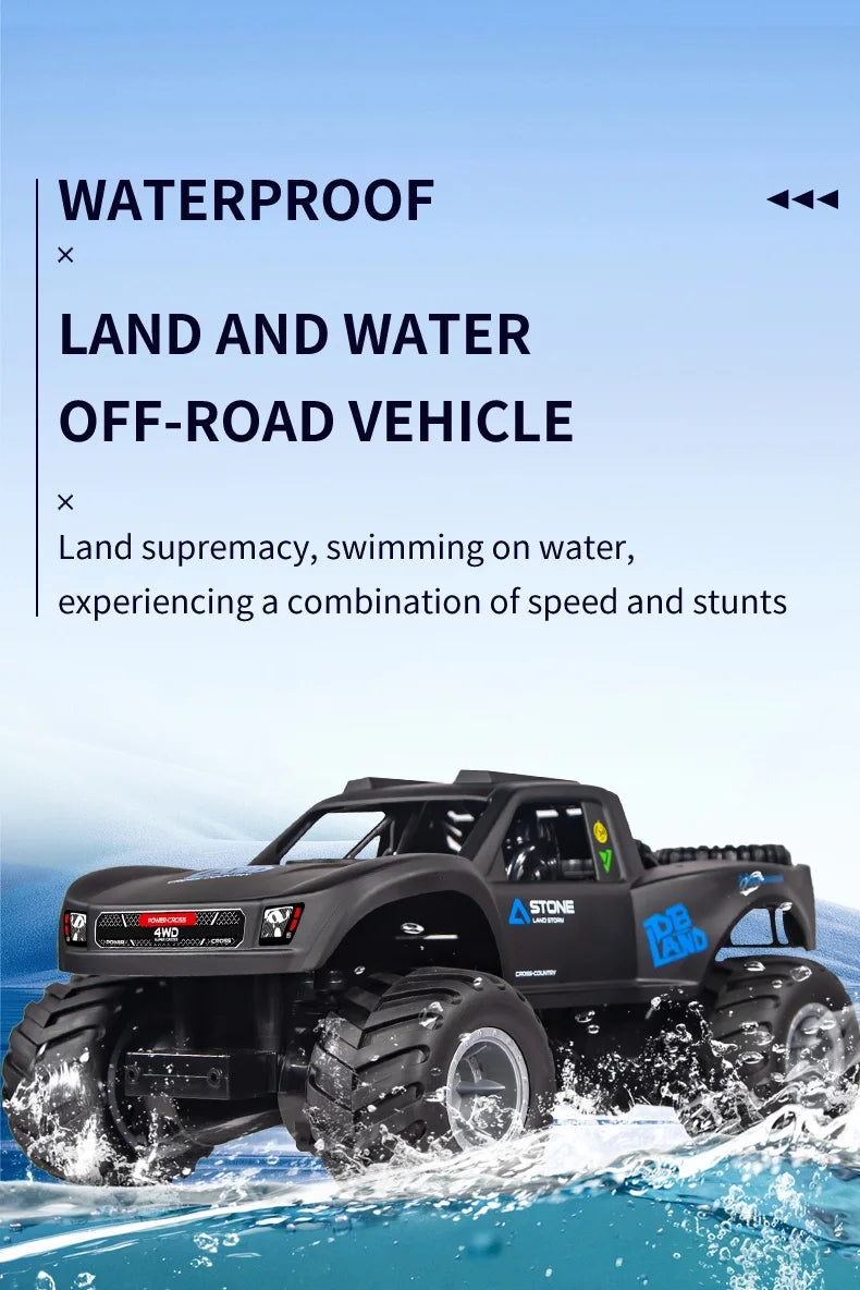 سيارة تحكم عن بعد amphibious 4WD قابلة للتسلق والقيادة على الماء والأرض، لعبة مائية للأطفال، هدية للصبية