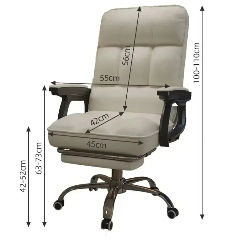 كرسي مكتب مريح قابل للتدوير مع عجلات - كرسي فاخر للمكاتب وكراسي ألعاب نسائية